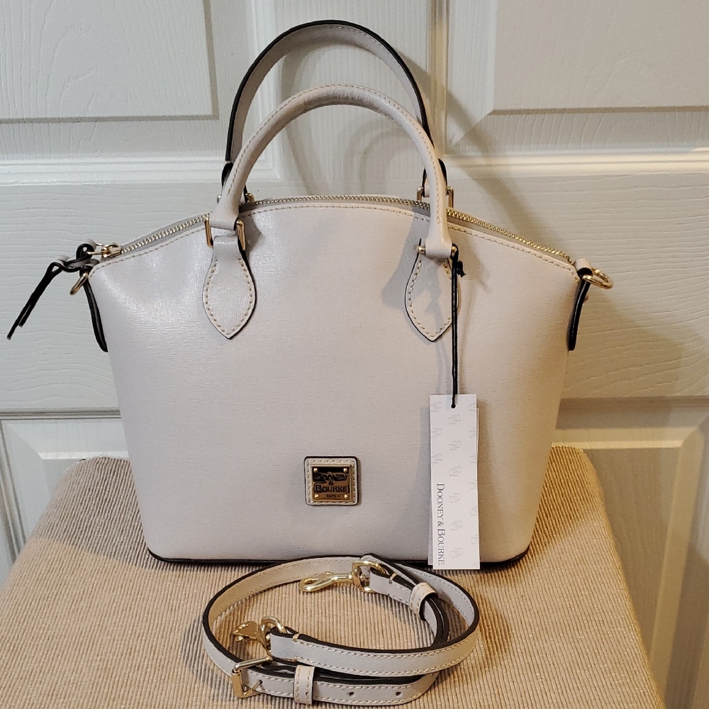 Dooney & Bourke Ecru Geena Satchel NWT